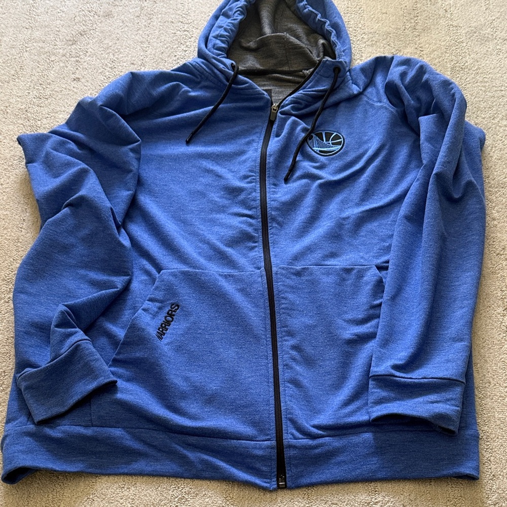 Golden State Warriors - Men's Lightweight Blue Full-Zip Hoodie Jacket